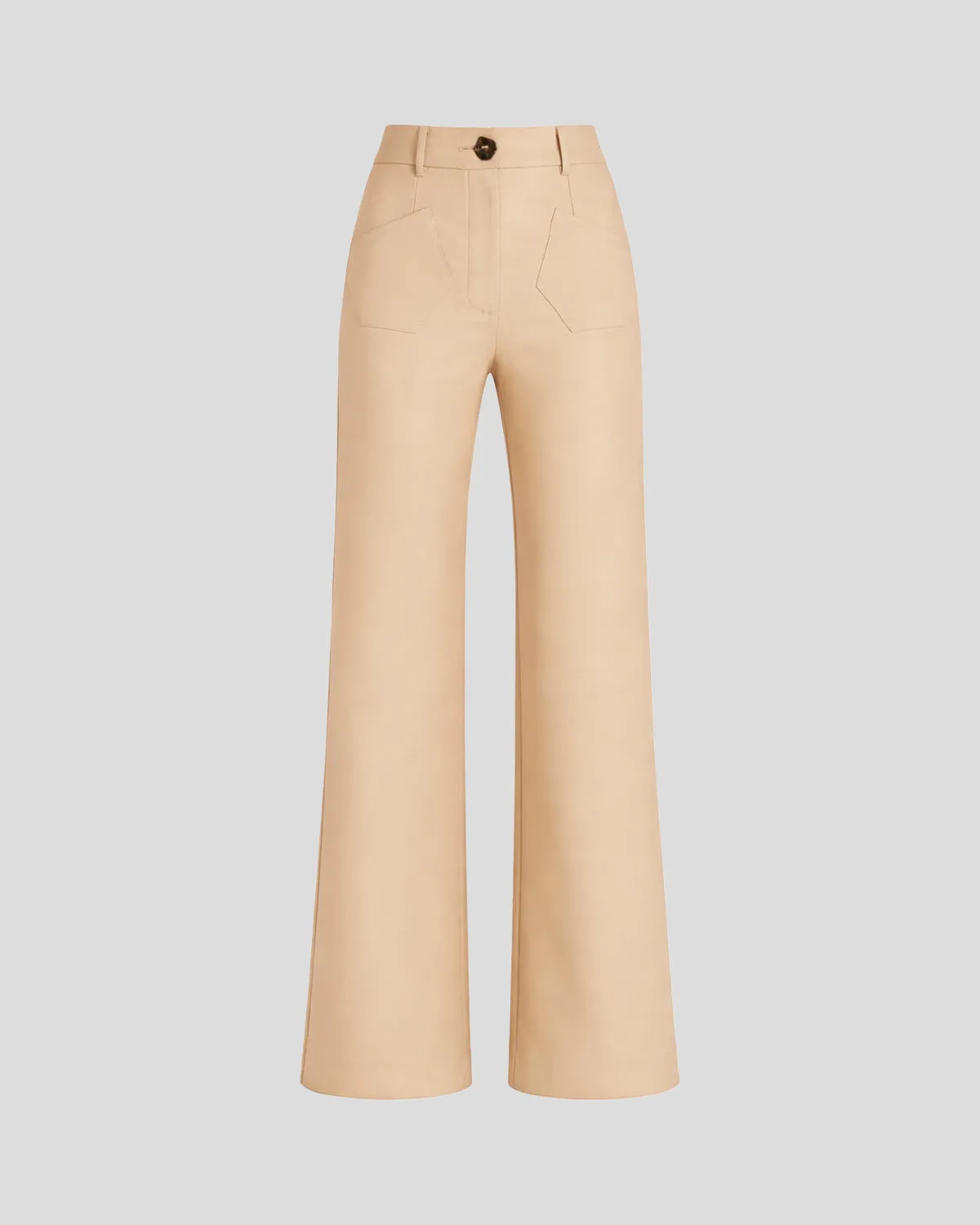 Violante Nessi Francis pantaloni beige svasati lana crepe