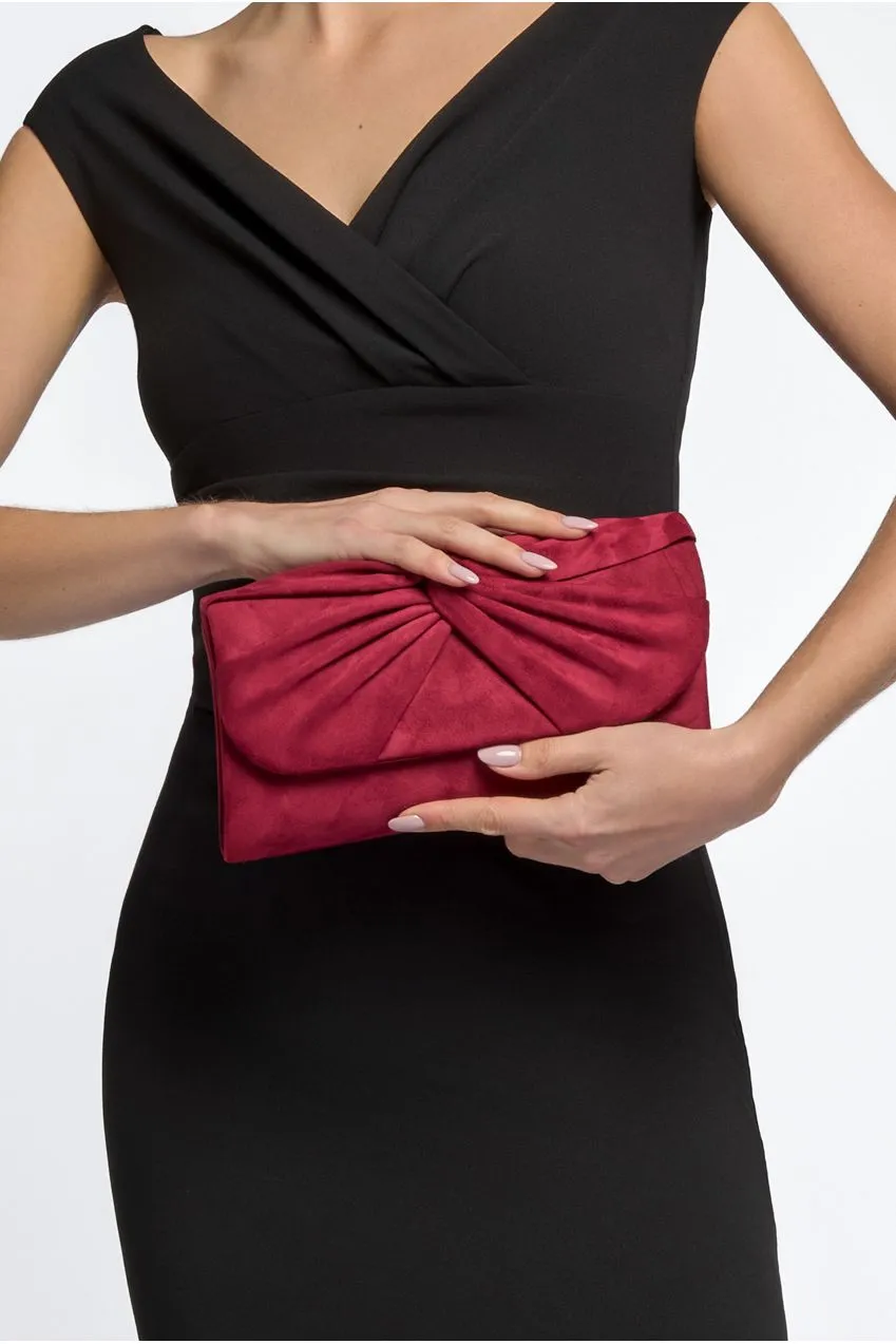 Goddiva Knot Detail pochette bordeaux scamosciata