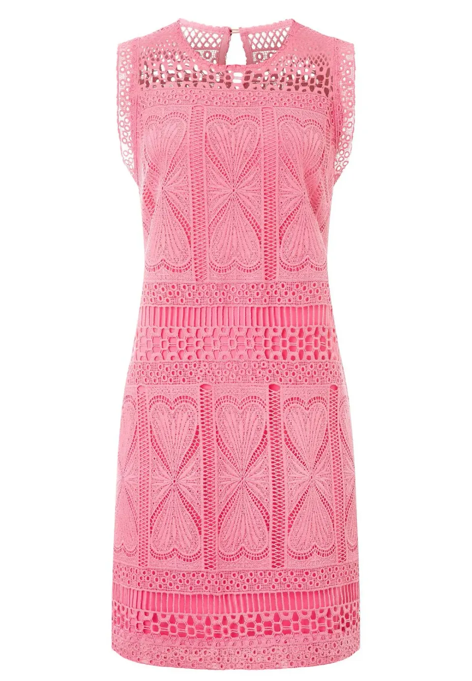 Ana Alcazar Padona Abito Pizzo Rosa Corto Linea A