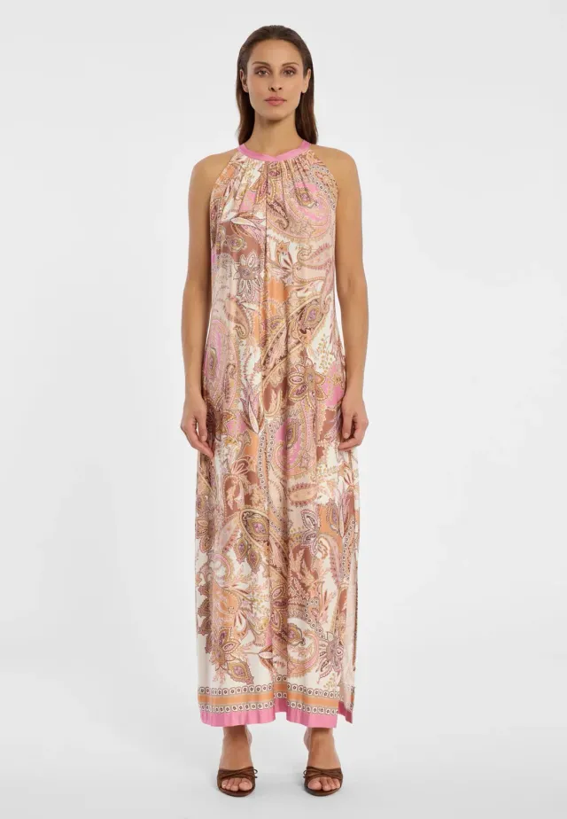 Ana Alcazar Dhyra maxi abito lungo satin paisley