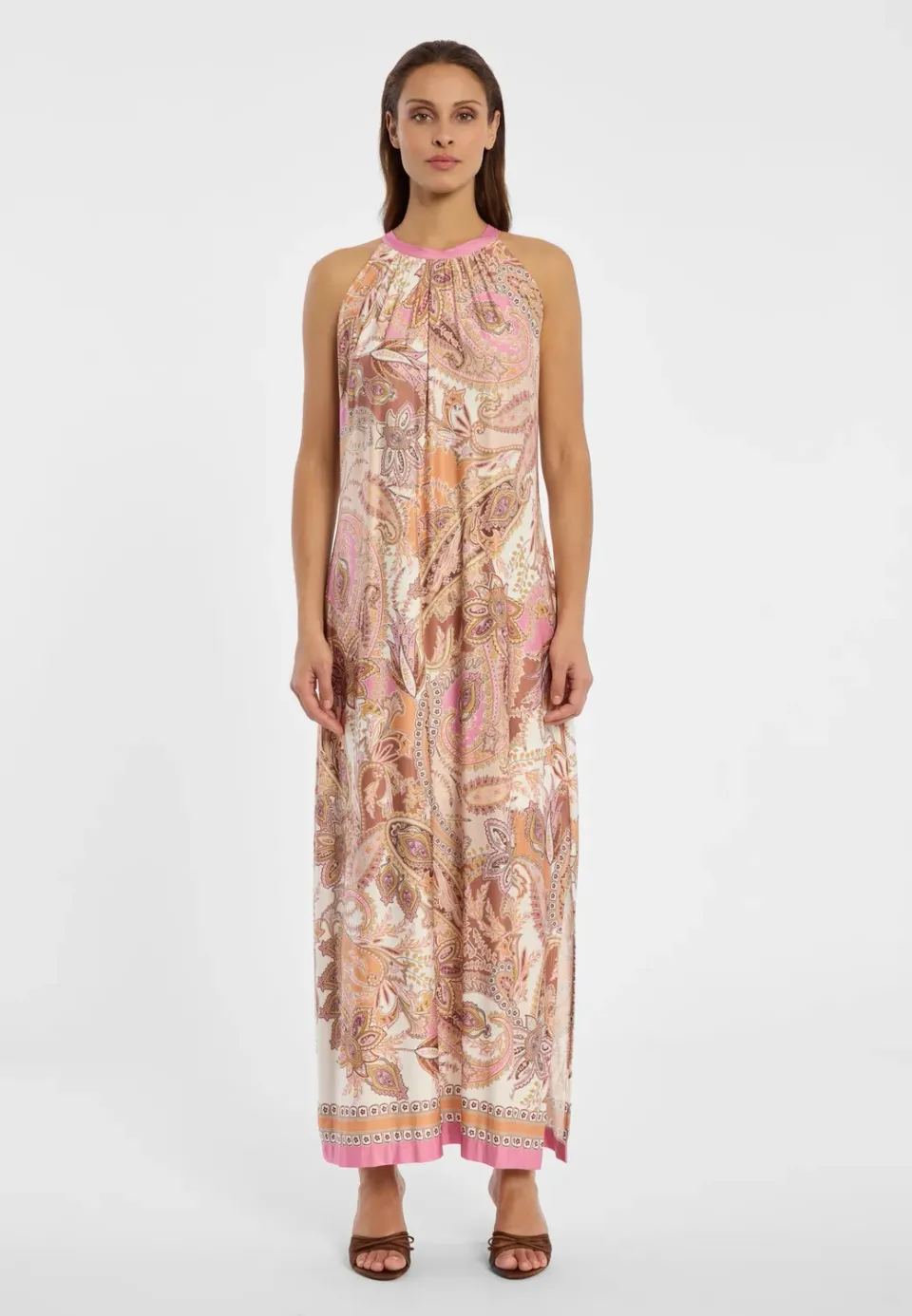 Ana Alcazar Dhyra maxi abito lungo satin paisley