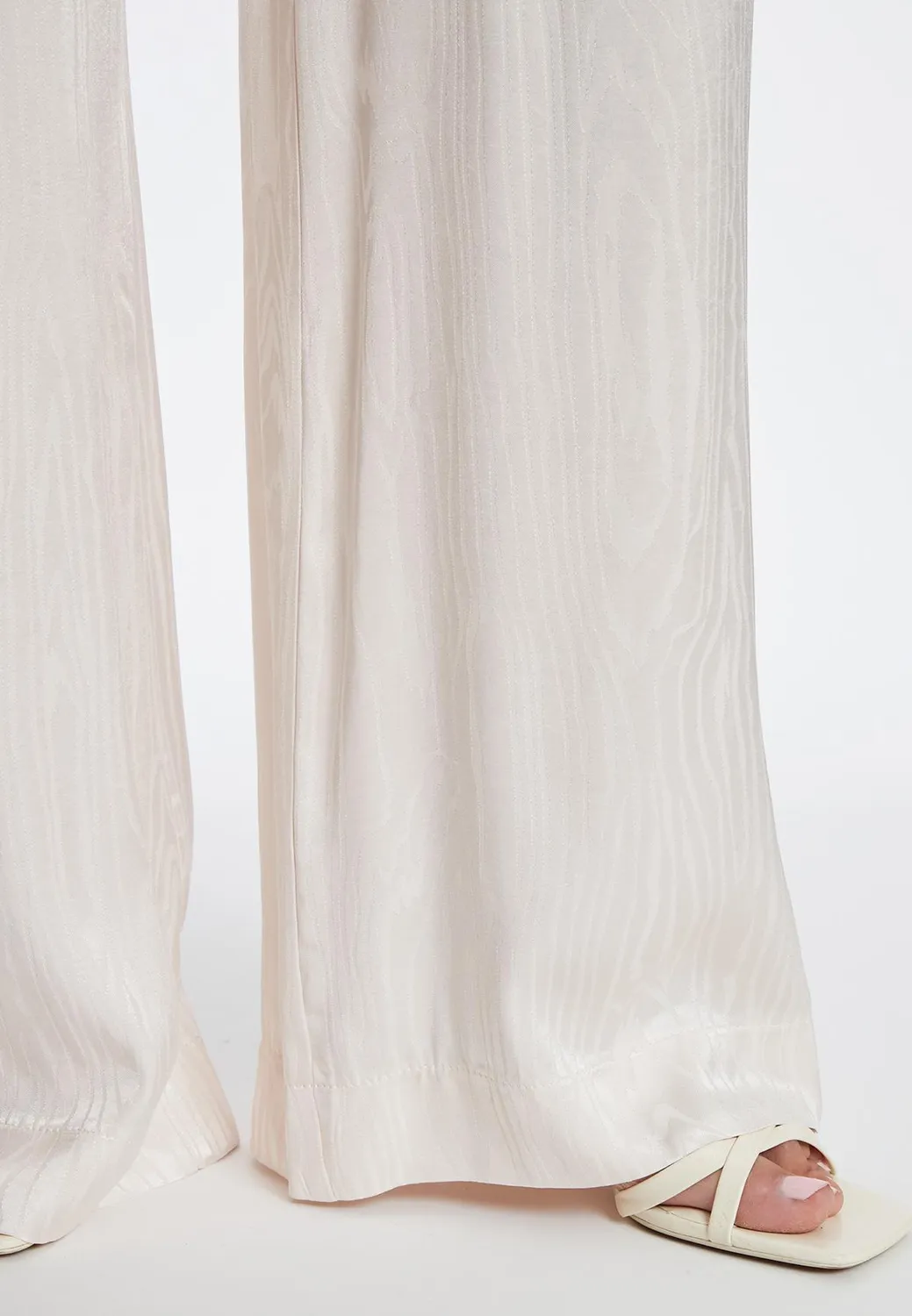 Ana Alcazar Zarosa pantaloni larghi raso bianchi