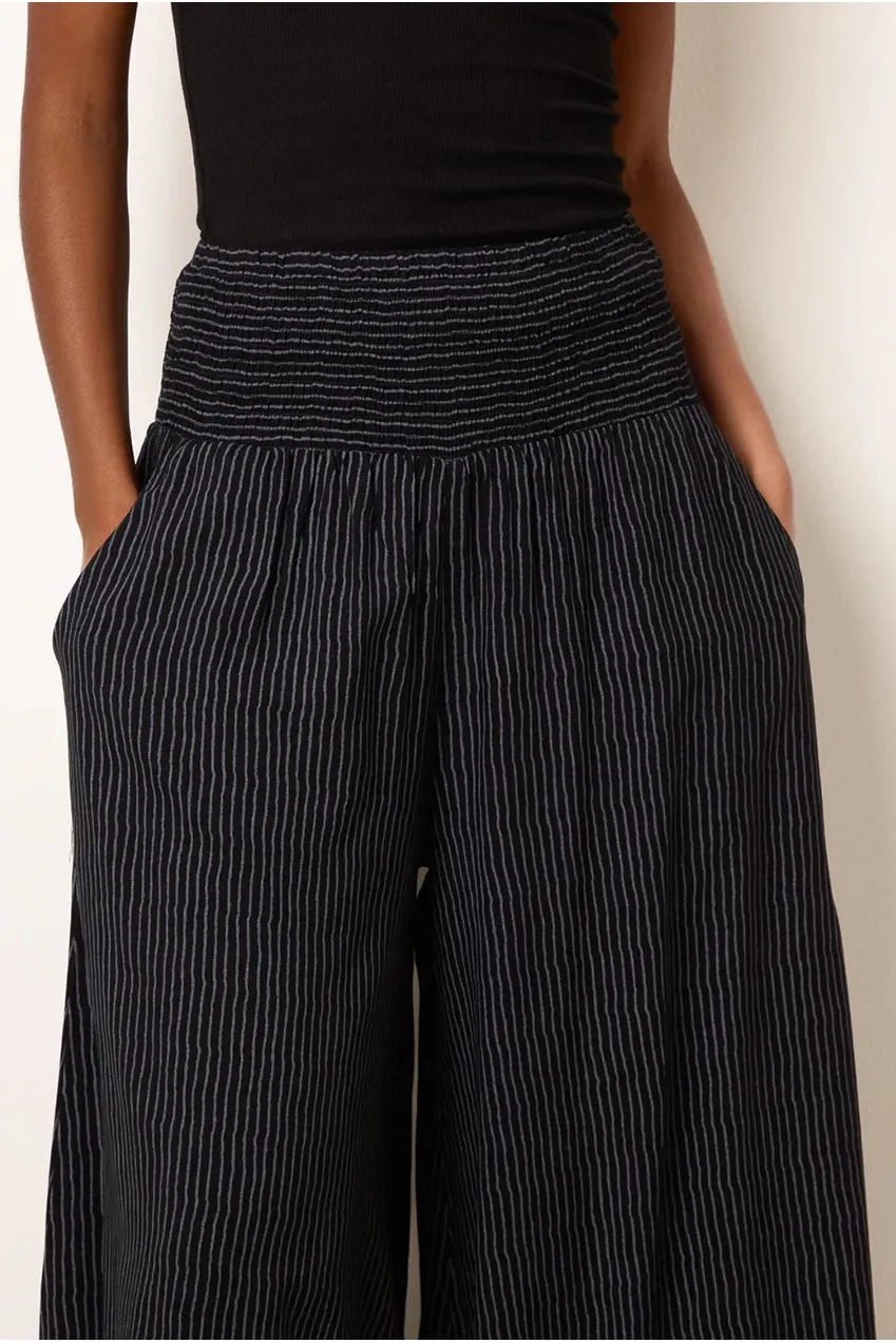 Blue Vanilla pantaloni palazzo neri vita arricciata S/M L/XL