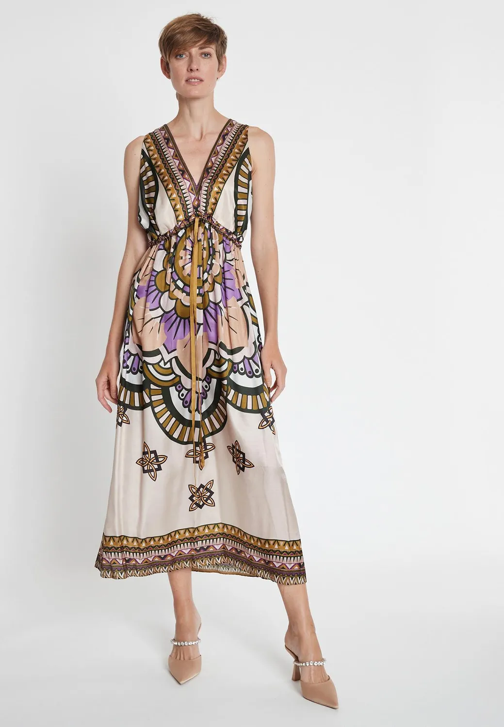 Ana Alcazar Lafory Abito Seta Paisley Lungo