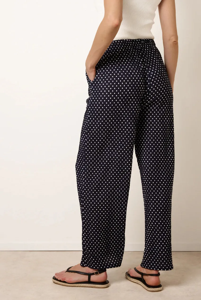 Blue Vanilla pantaloni palazzo navy pois stampa pois taglia S