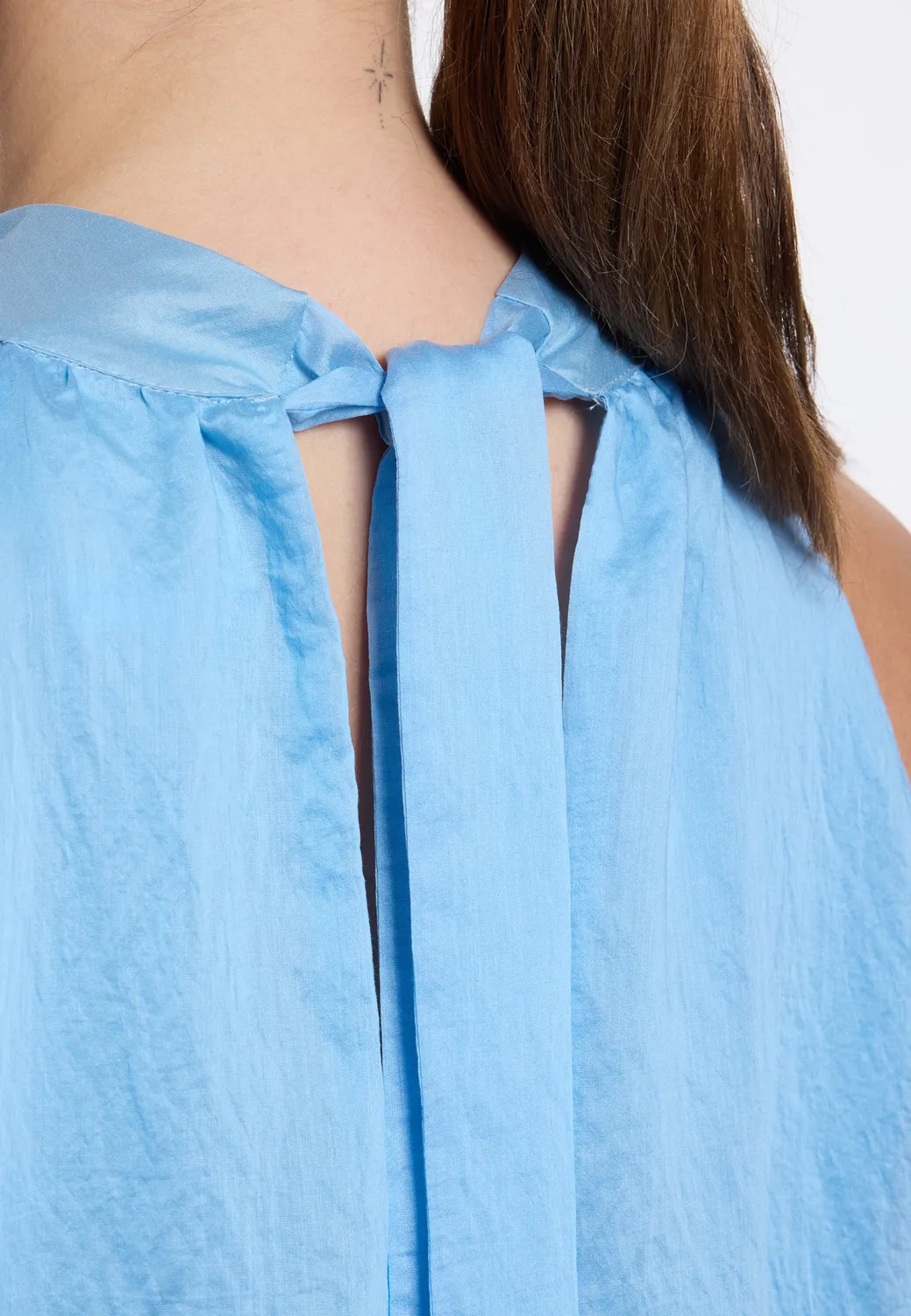 Ana Alcazar Dayen abito lungo halterneck blu lyocell