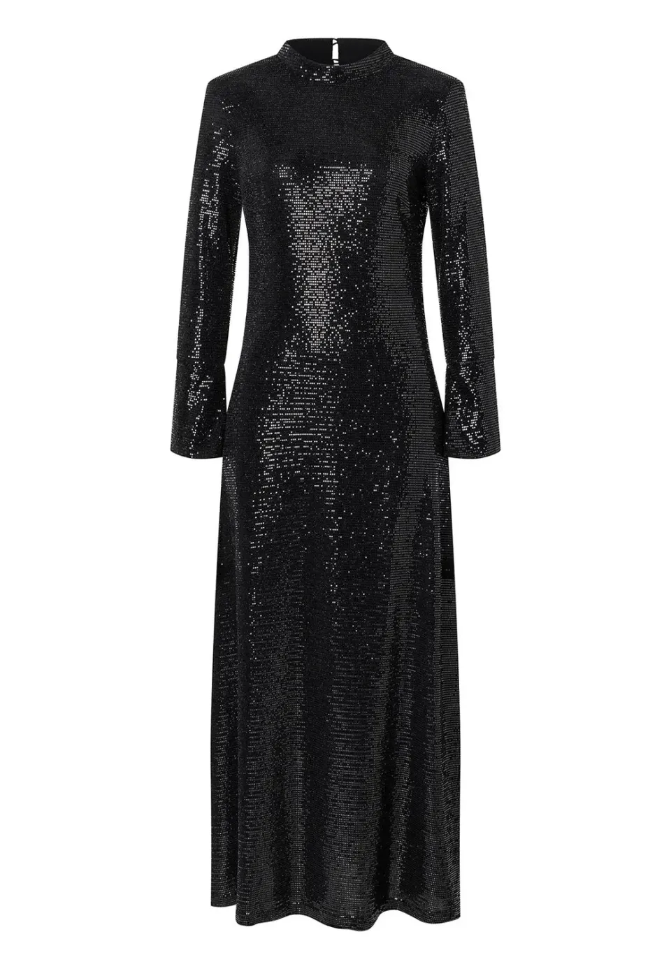 Ana Alcazar Ofrea abito lungo paillettes nero