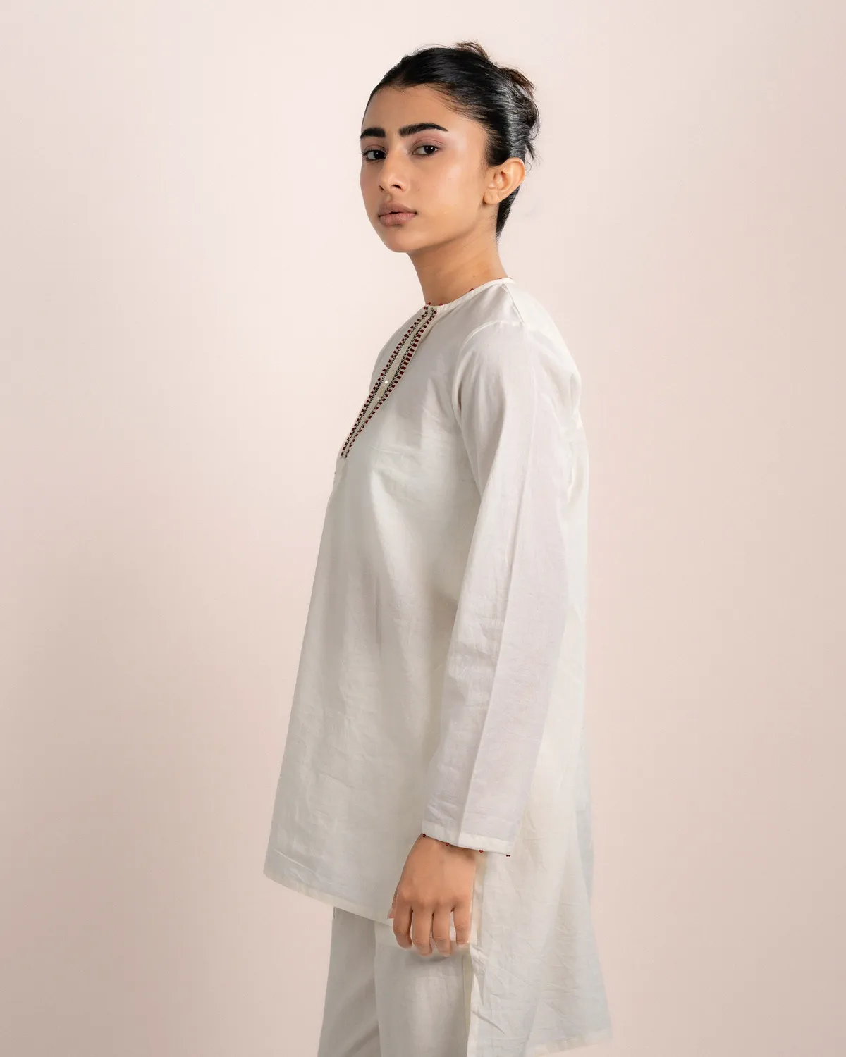 Our Dve Luna Top top cotone beige ricamo