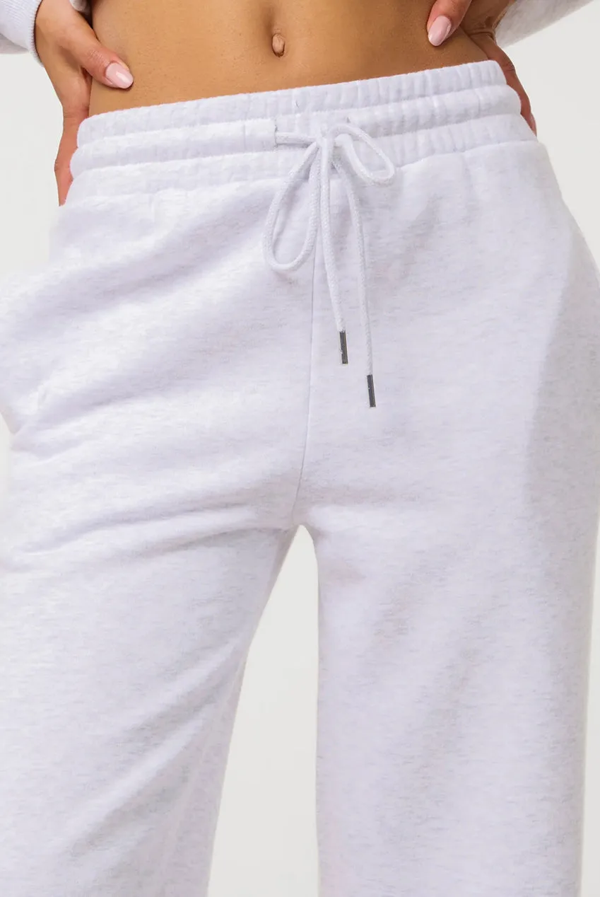 Pink Vanilla Fleece Lined joggers grigi felpati gamba dritta