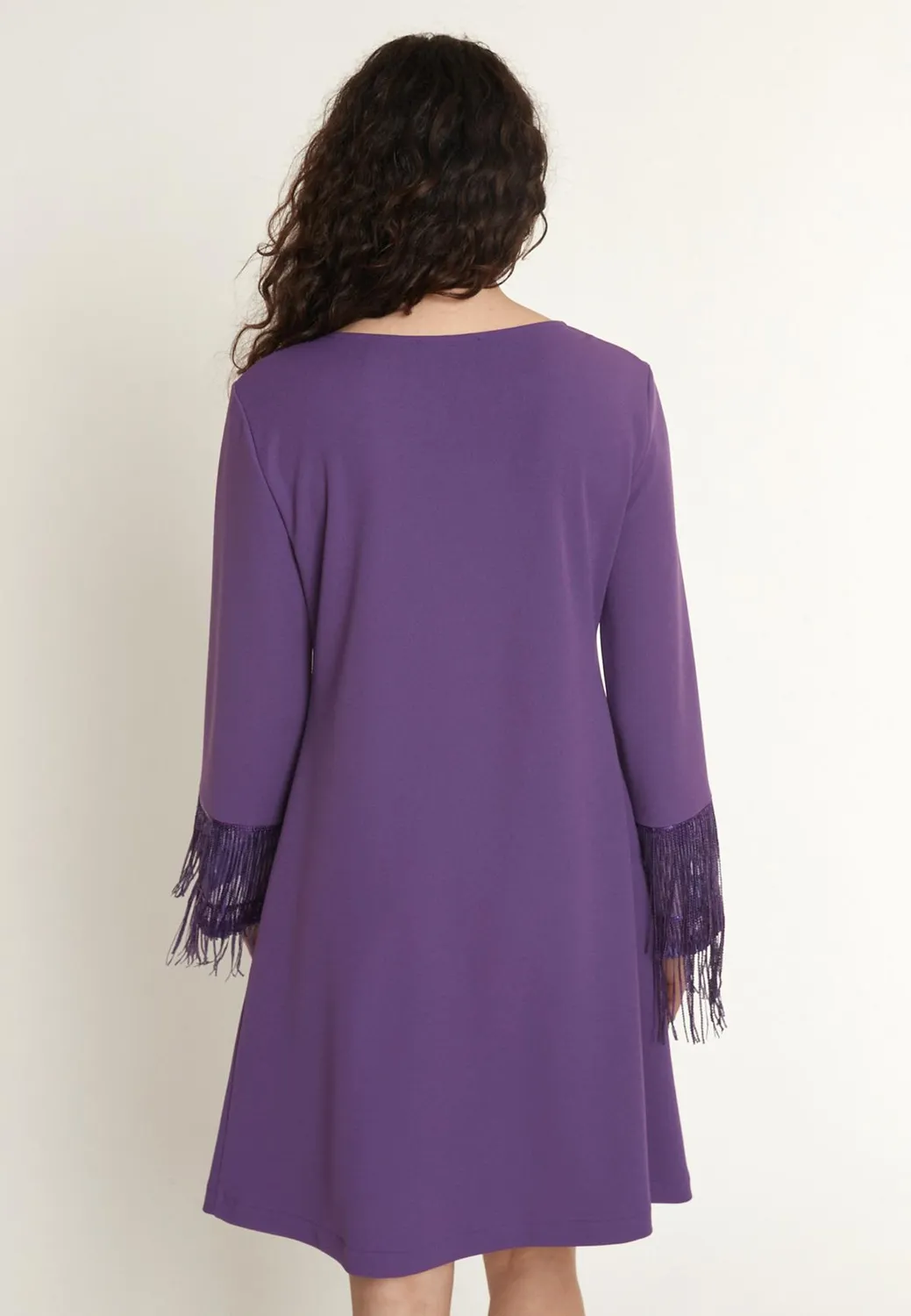 Ana Alcazar Oana abito svasato viola paillettes