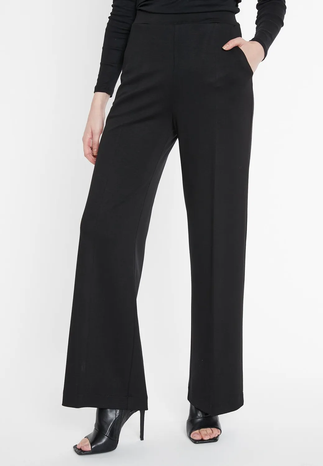 Ana Alcazar Silas pantaloni larghi neri Marlene