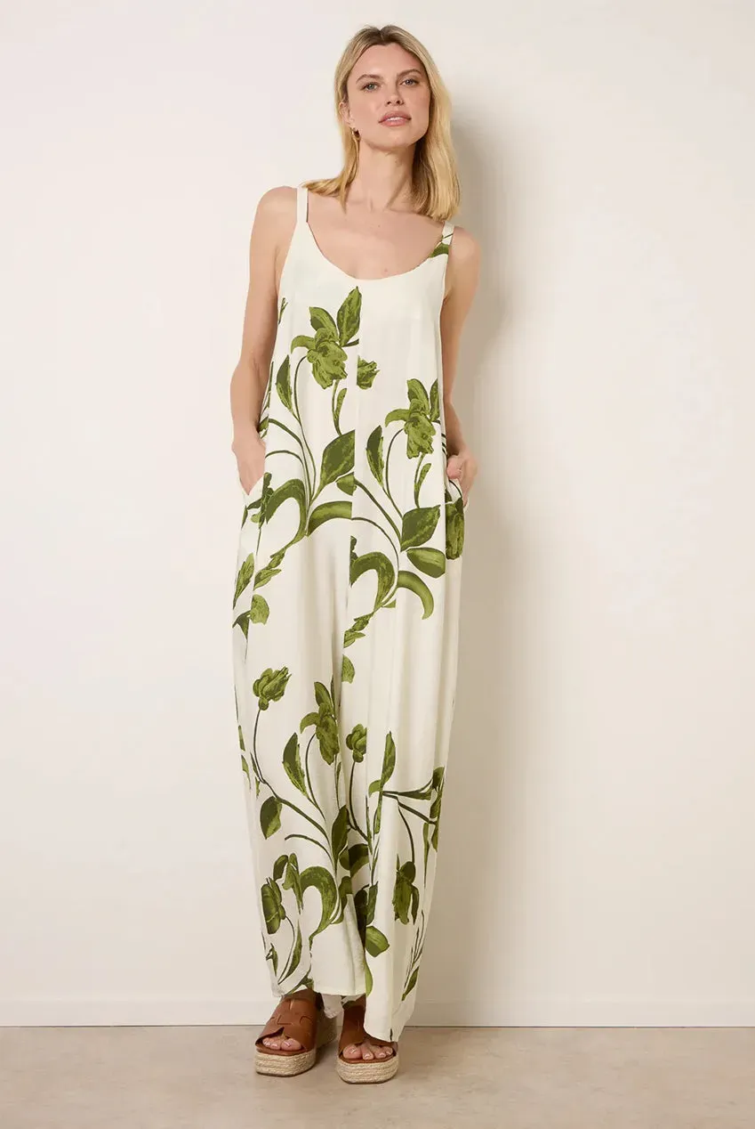Blue Vanilla tuta gamba larga verde floreale M/L intera