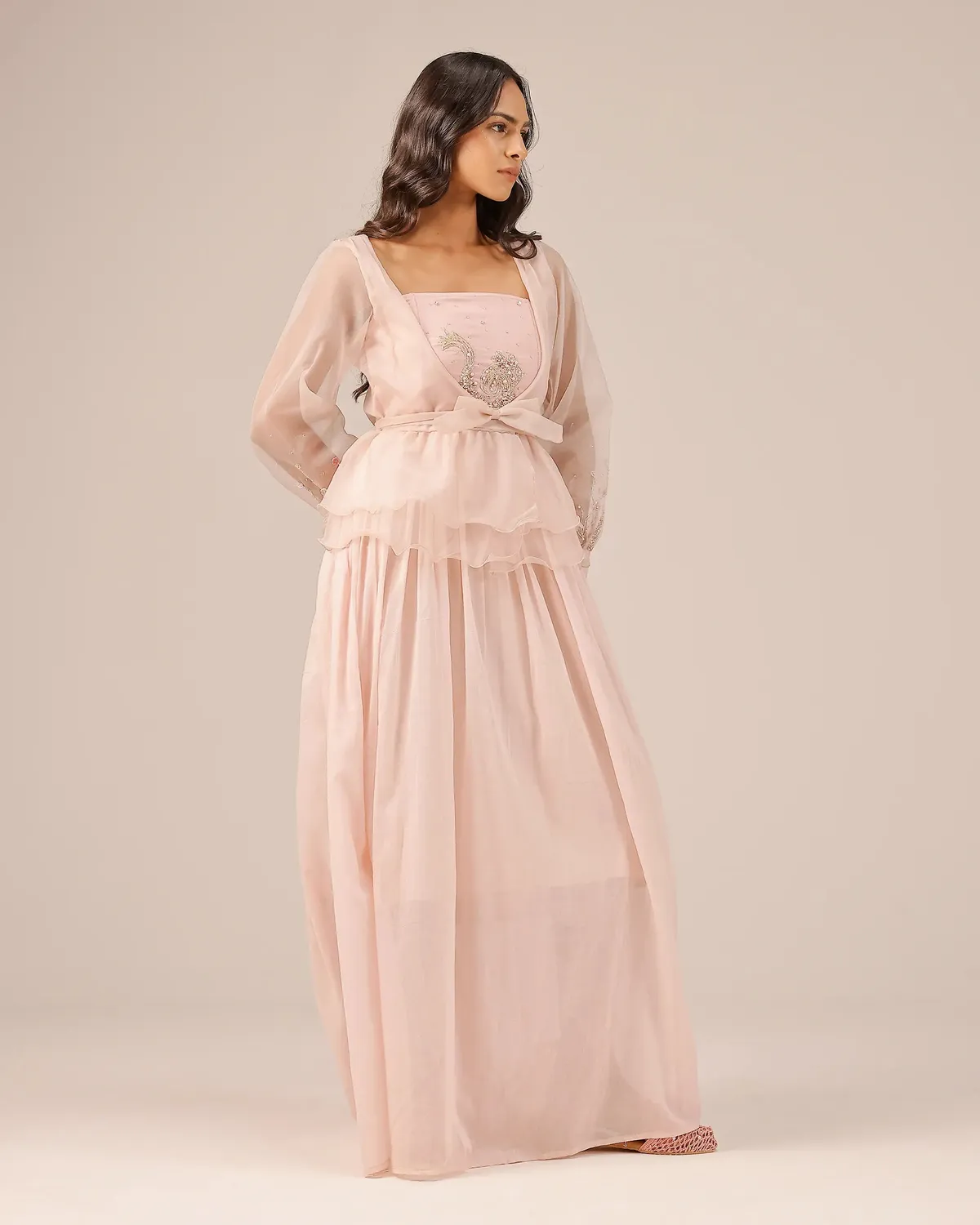Our Dve Flora giacca organza rosa