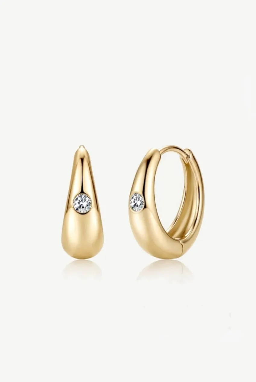 MUCHV Moissanite orecchini cerchio oro 1,6 cm
