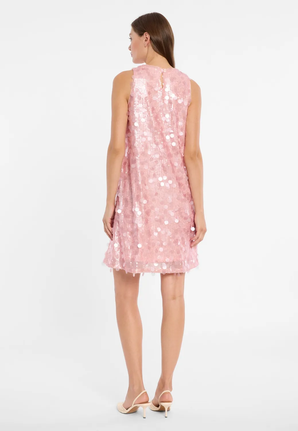Ana Alcazar Dorilys abito mini rosa con paillettes