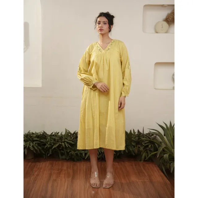 Our Dve Capsule 14 abito senape in cotone