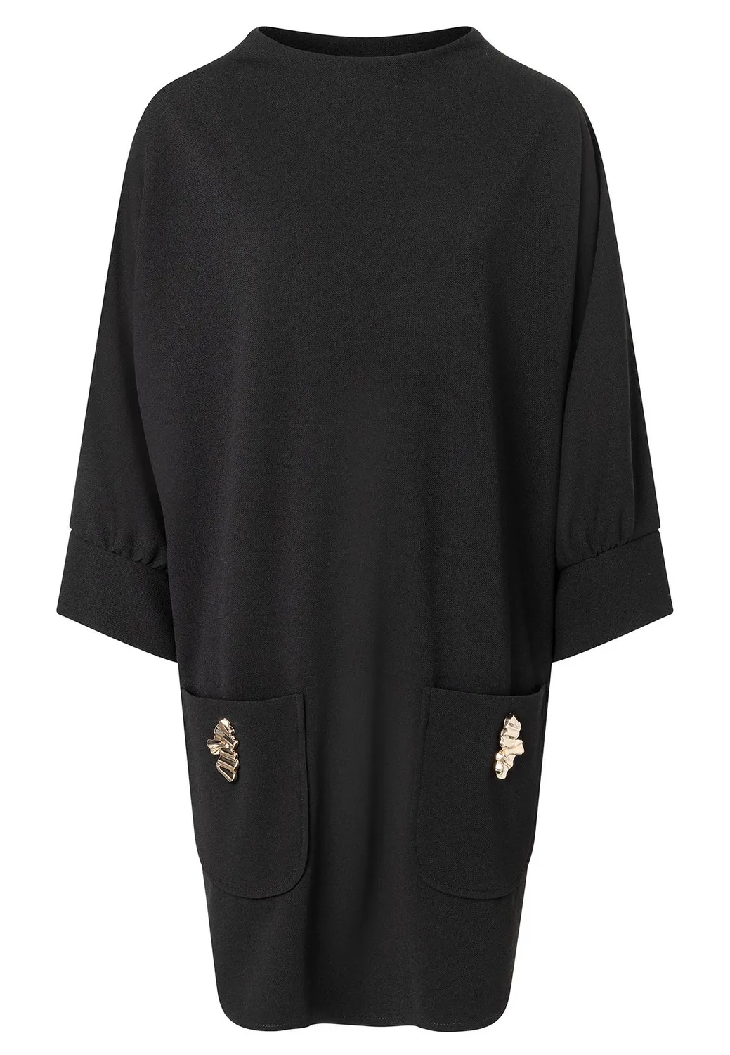 Ana Alcazar Adwa abito oversize nero tasche oro