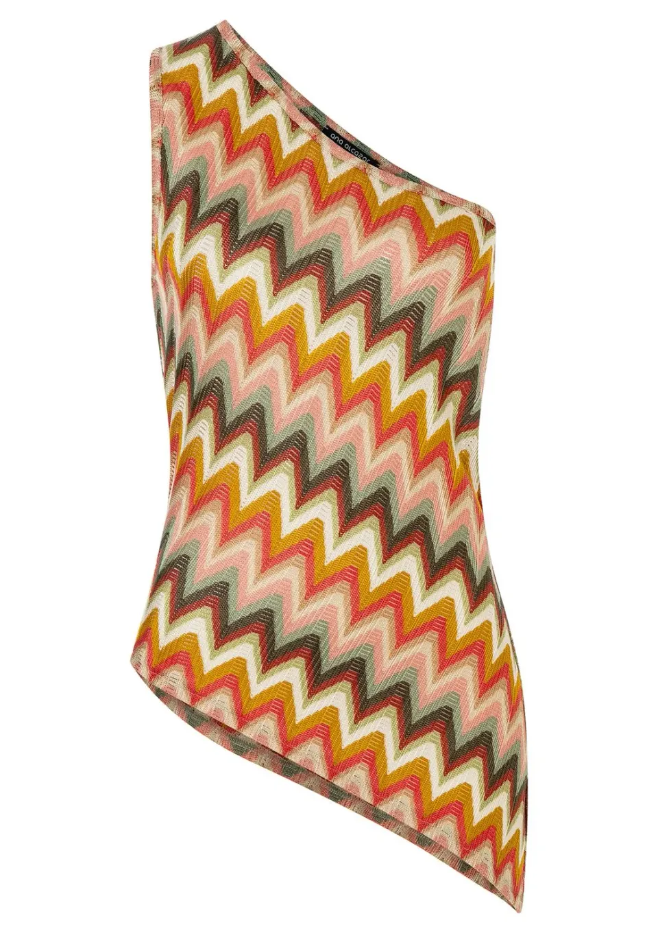 Ana Alcazar Poesa top monospalla fantasia zigzag