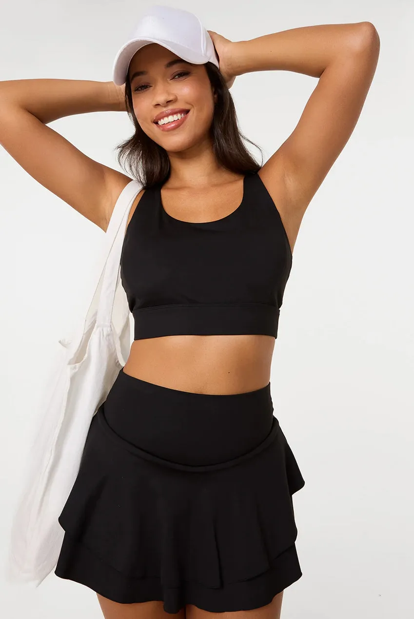Pink Vanilla Crossback Active crop top nero sportivo