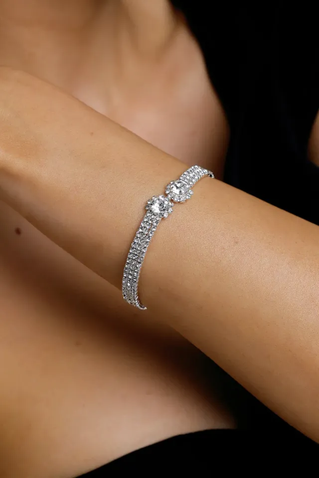 Bella Barnett Susa bracciale bangle argento strass