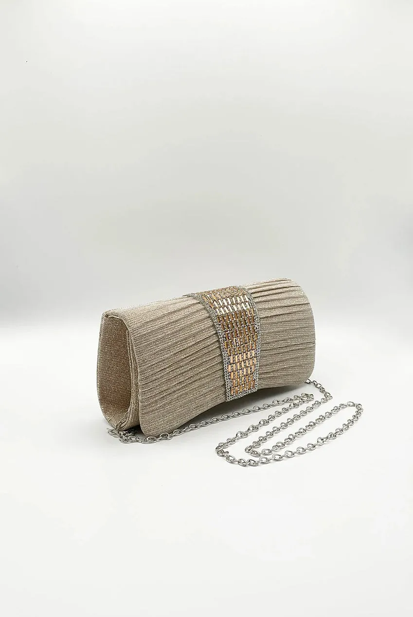 SVNX Rhinestone Glitter pochette oro brillantini