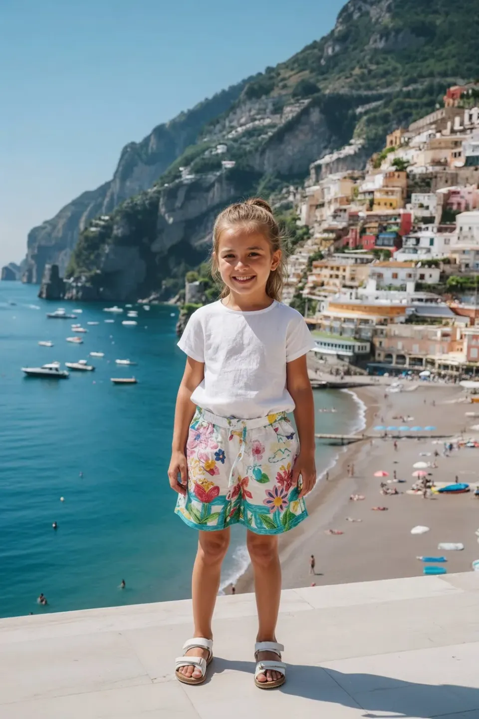 Antica Sartoria FC249 shorts bambina bianchi cotone