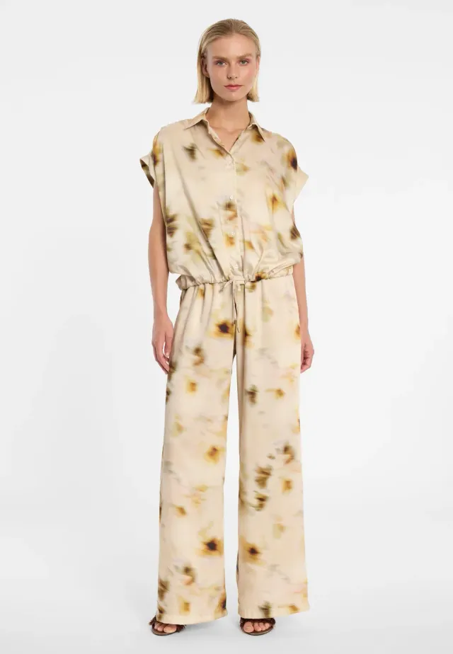 Ana Alcazar Draia camicia satin fantasia beige
