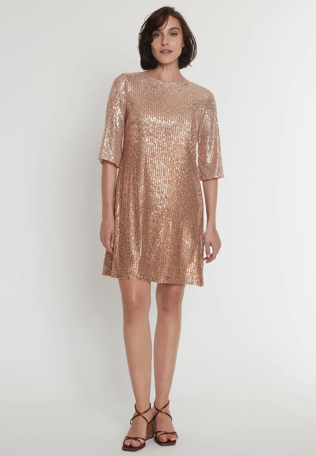 Ana Alcazar Paasa abito paillettes oro rame