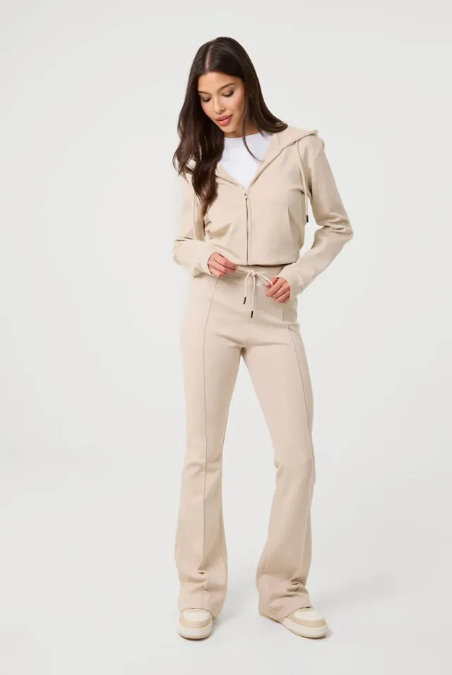 Pink Vanilla Pin Tuck pantaloni jersey stone svasati