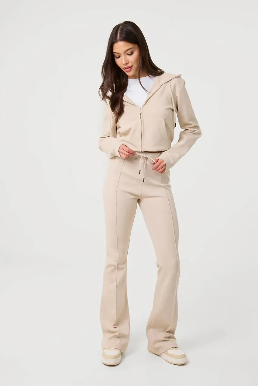 Pink Vanilla Pin Tuck pantaloni jersey stone svasati