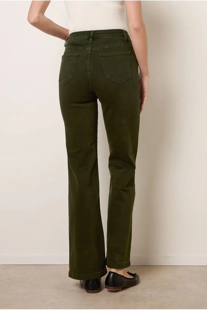 Blue Vanilla jeans dritti stretch verdi 10 vita alta