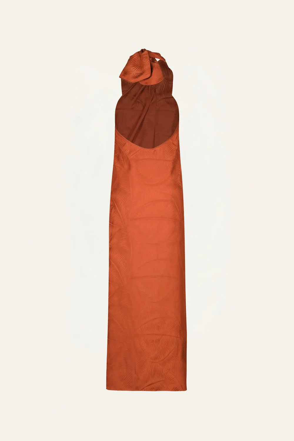 Johanna Ortiz Silent Water top halter jacquard ruggine