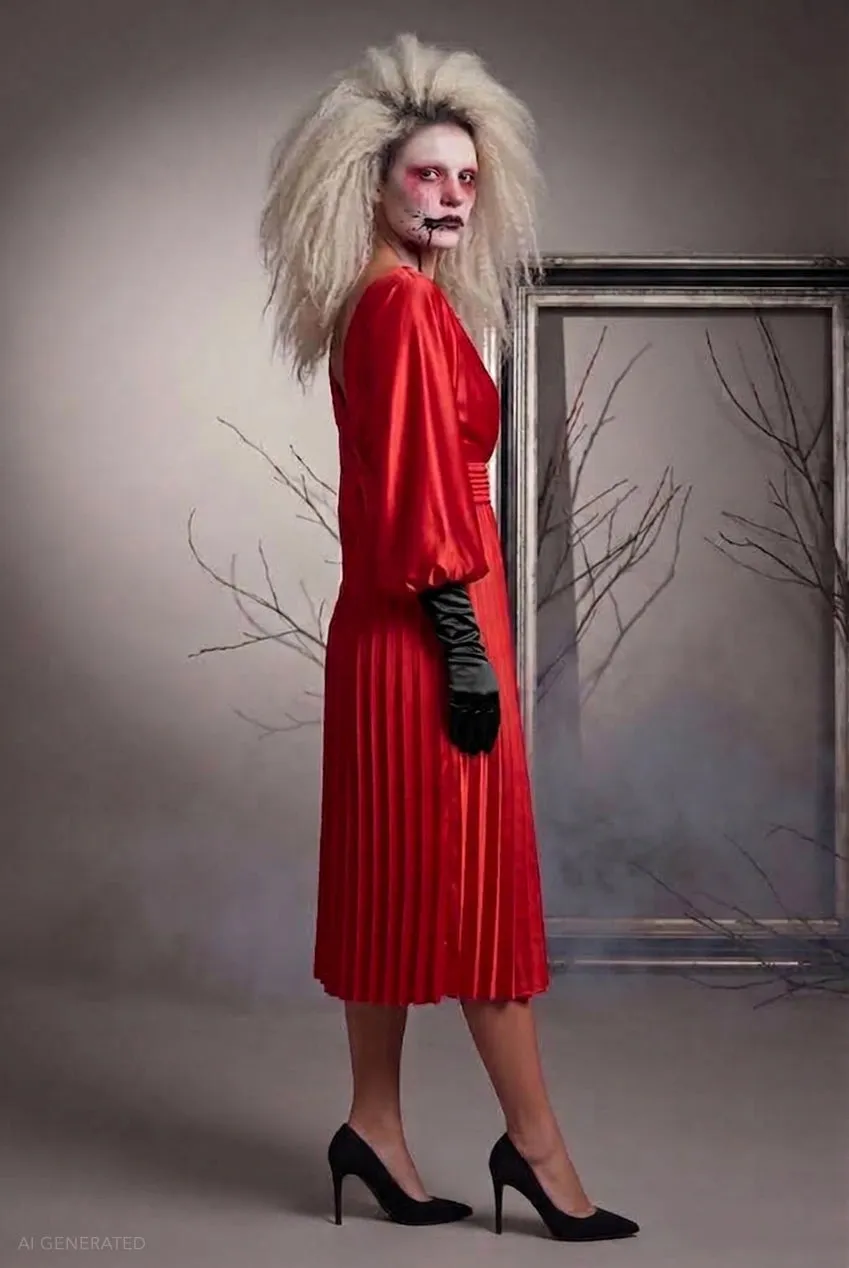 Goddiva DR3921 abito midi rosso avvolgente