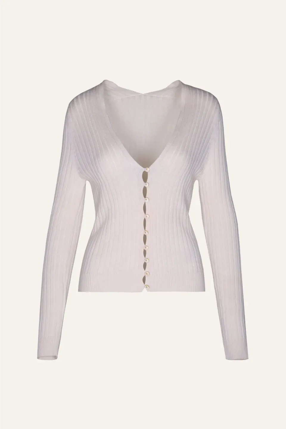 Johanna Ortiz Outback Life cardigan ecru cotone Pima