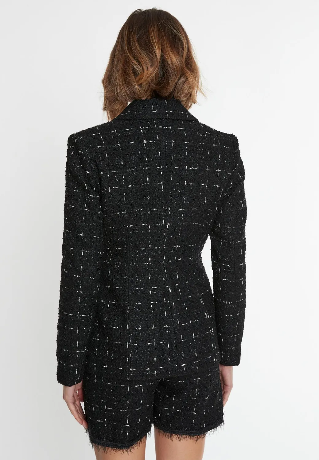 Ana Alcazar Sadira blazer bouclé nero doppiopetto