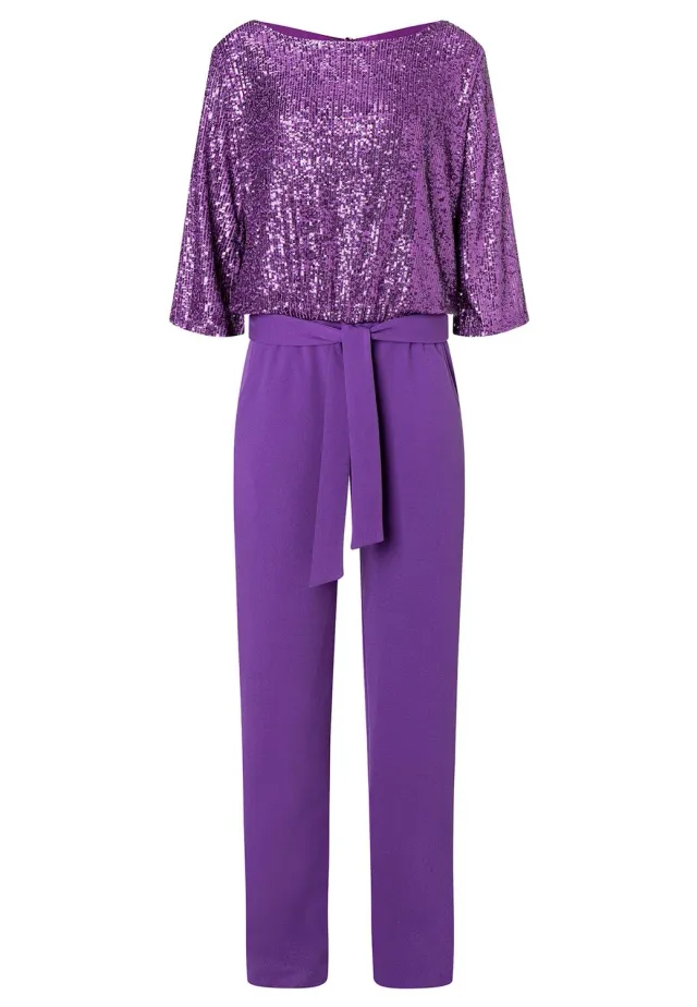 Ana Alcazar Salkia tuta viola paillettes
