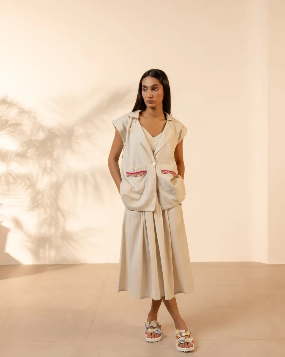Our Dve Blossom Set completo beige in khadi