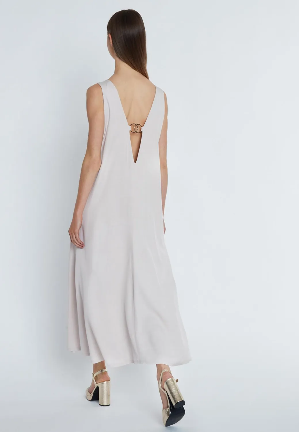 Ana Alcazar Rakina abito maxi scollo a V tasche