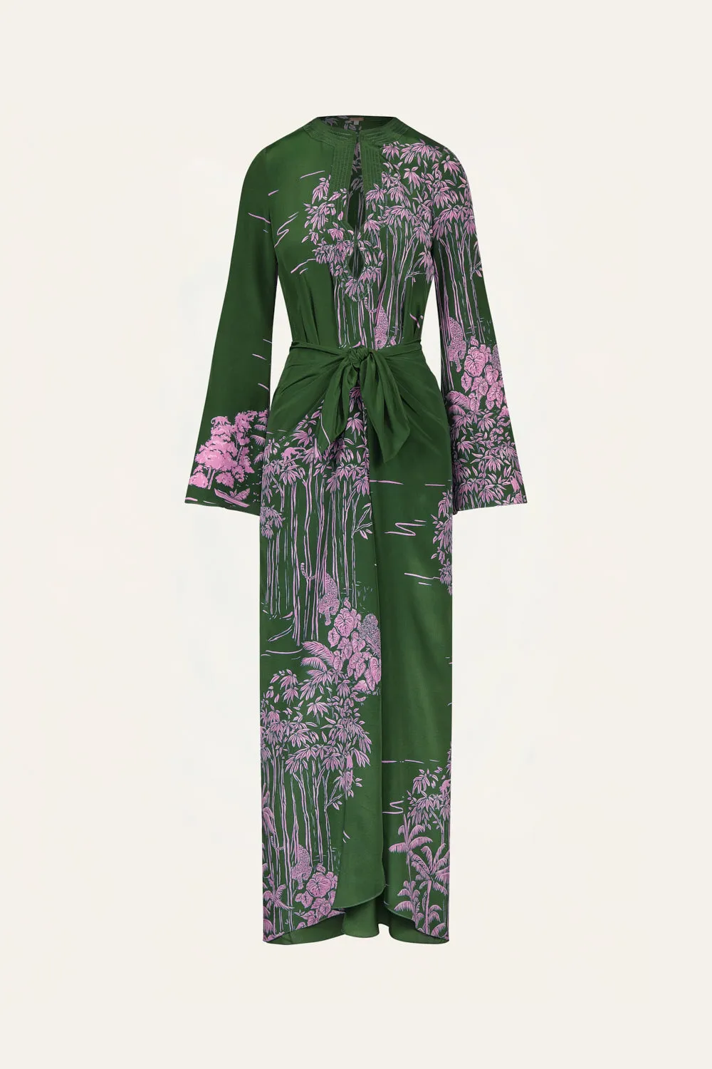 Johanna Ortiz Modern Landscape tunica verde seta