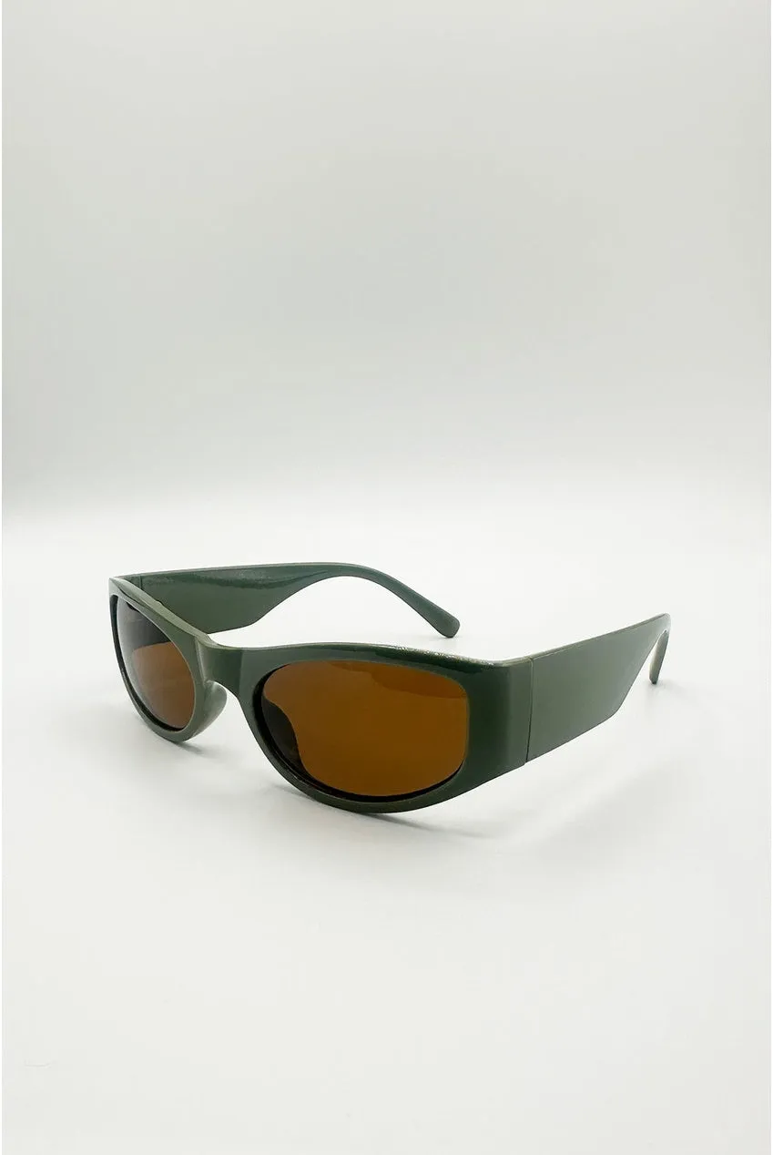 SVNX Racer Wrap Around occhiali da sole verde scuro