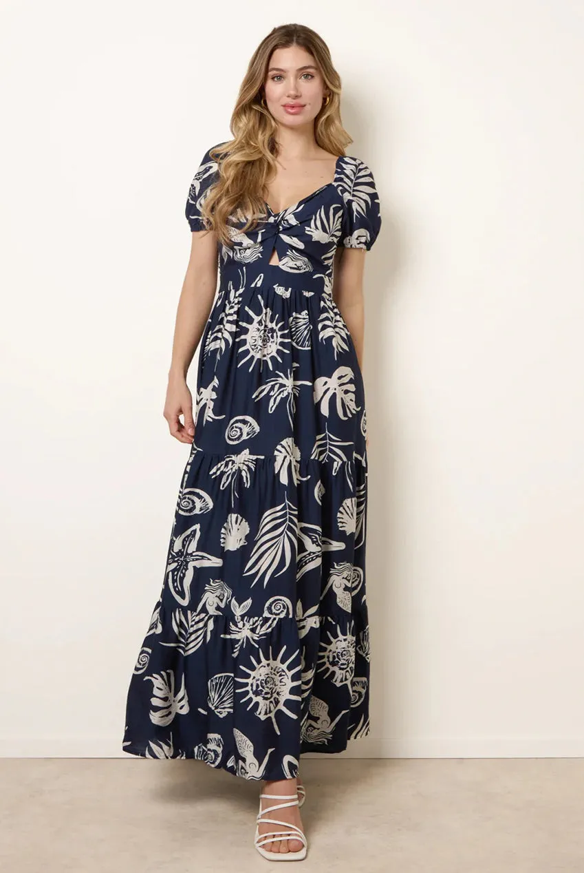 Blue Vanilla Knot Front abito navy scollo dolce estate