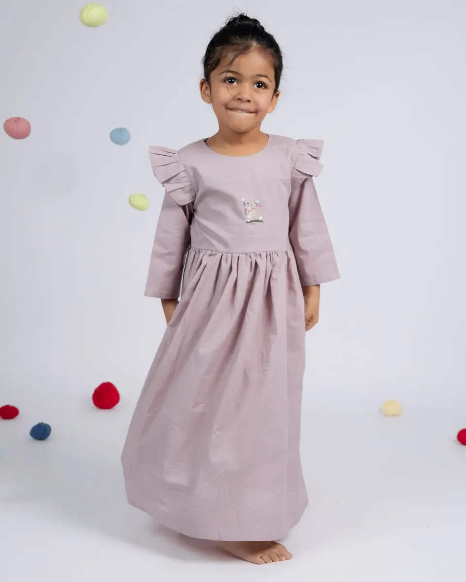 Our Dve Caramel Cloud abito bimba rosa cenere