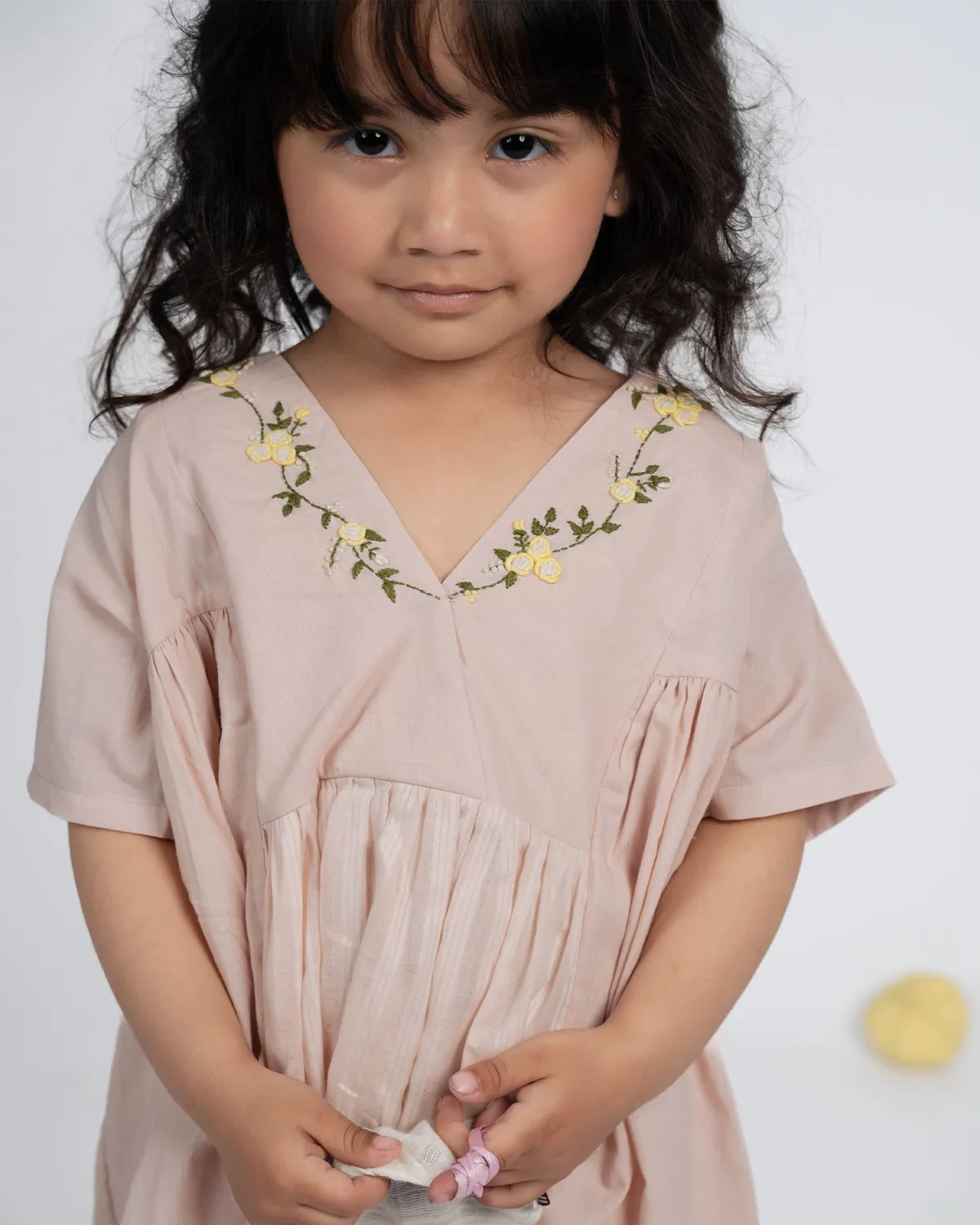 Our Dve Poppy Dress abito bambina rosa cotone