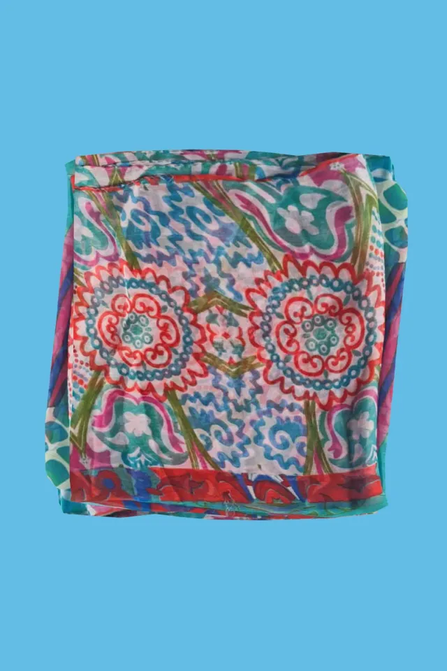 Antica Sartoria Astratto DV1793 foulard turchese polychiffon