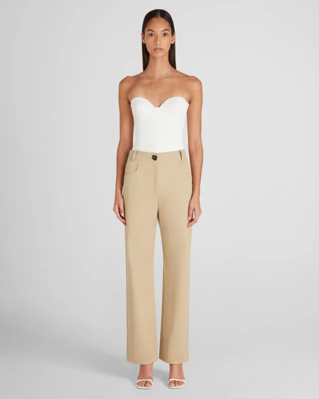 Violante Nessi Rufino pantaloni beige velluto cotone