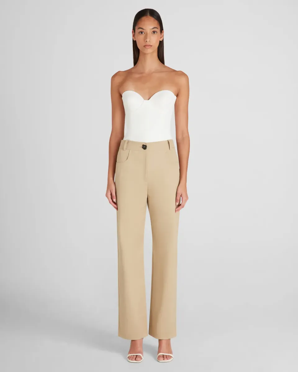 Violante Nessi Rufino pantaloni beige velluto cotone