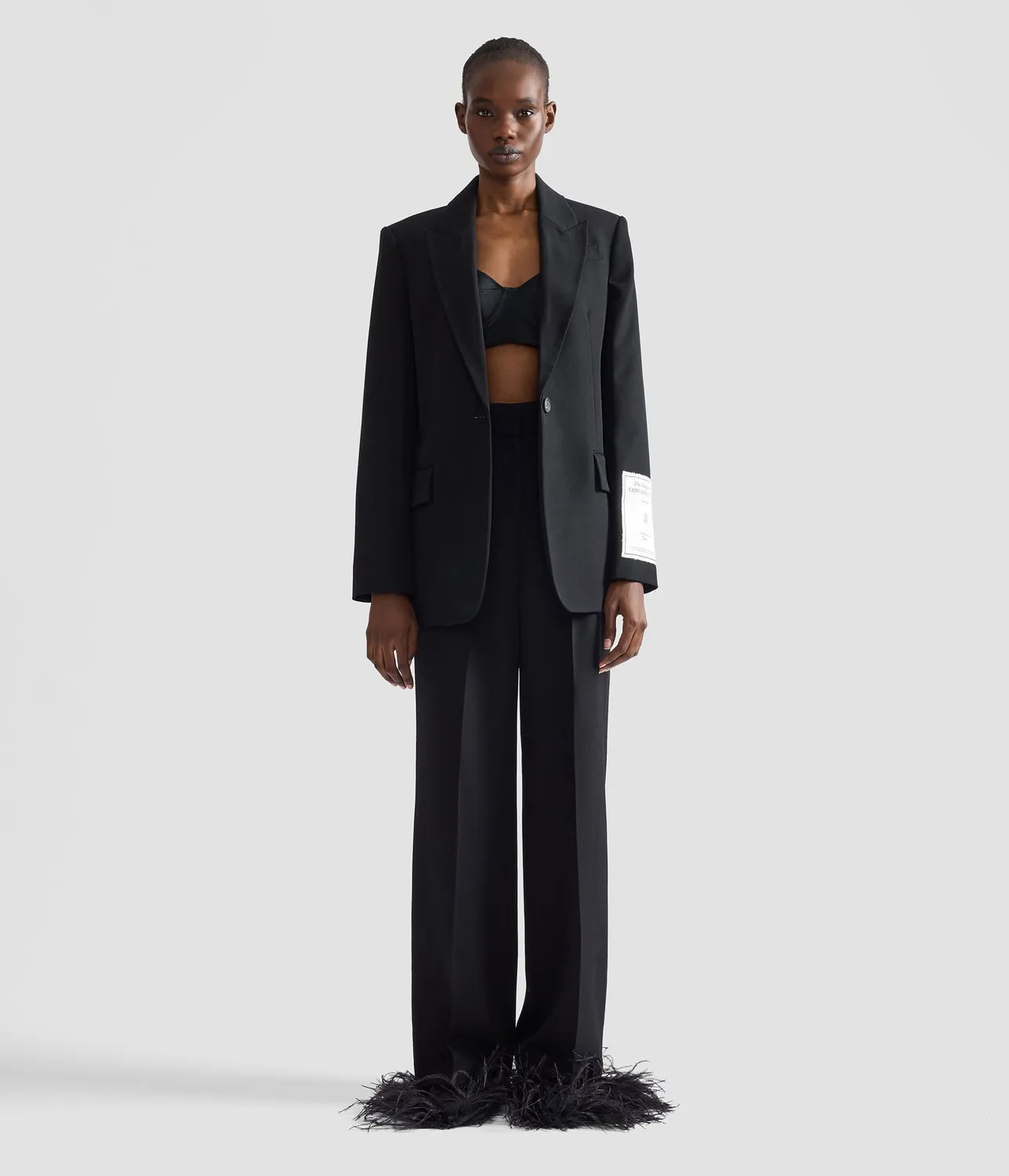Erdem Grain De Poudre pantaloni palazzo neri lana