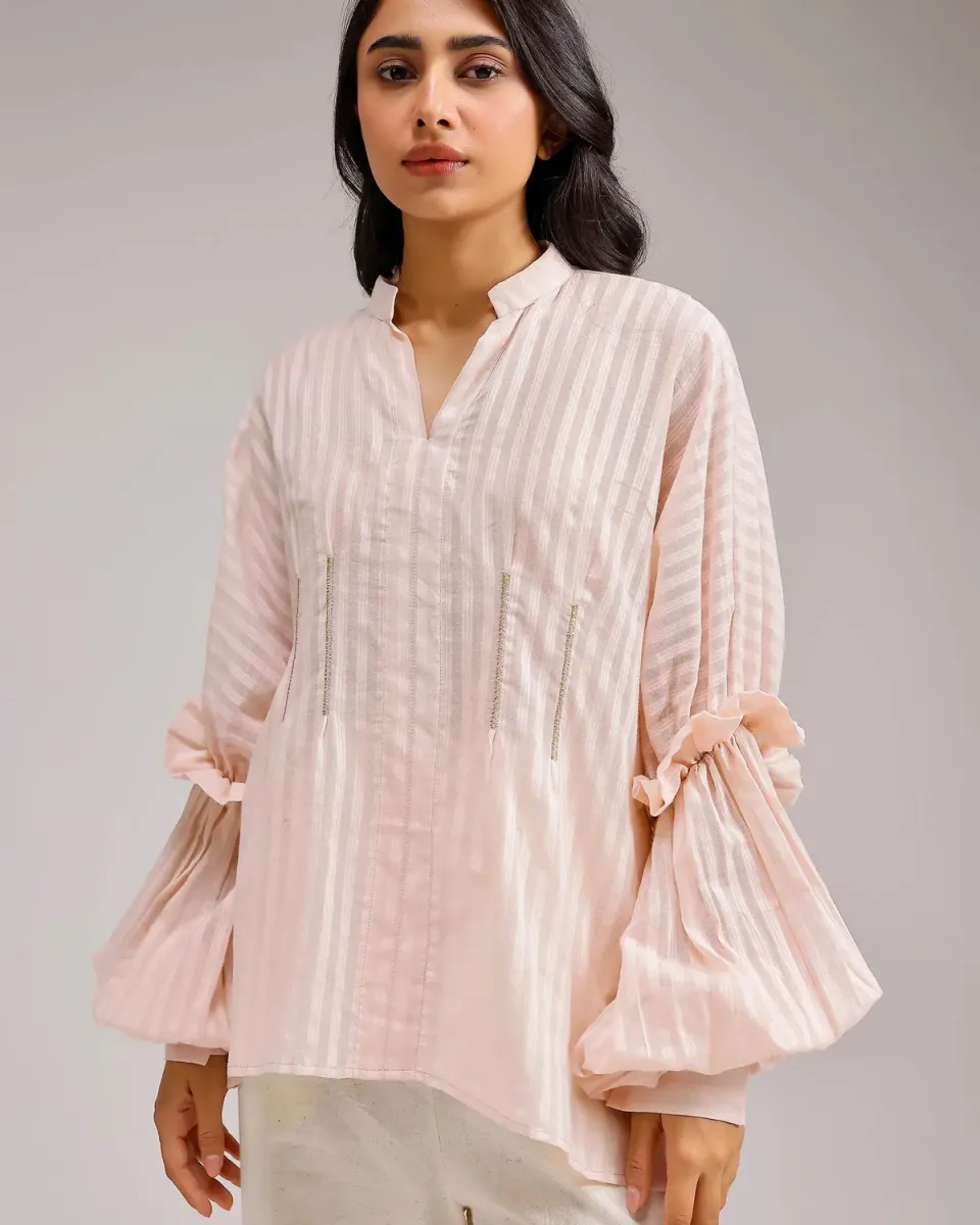 Our Dve Silent Stripe top rosa a righe taglia unica cotone