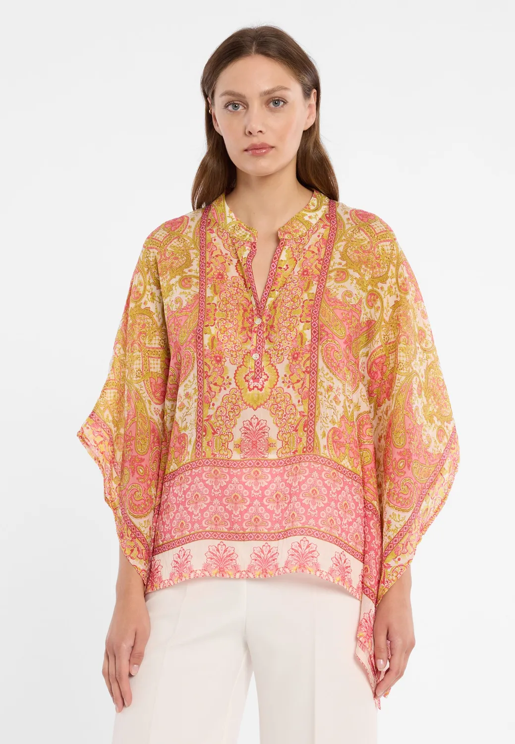 Ana Alcazar Dorexol camicia boho lyocell gialla