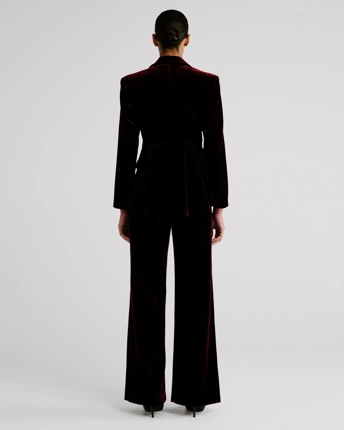 Violante Nessi Burri blazer bordeaux velluto seta IT 42